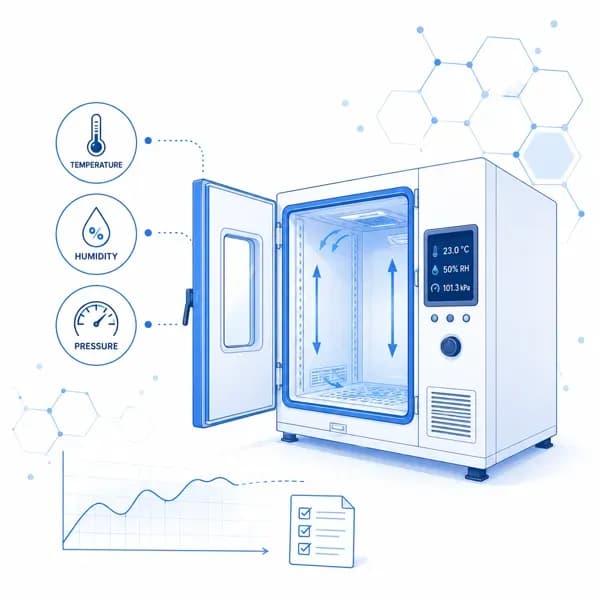 Environmental test chamber infographic design