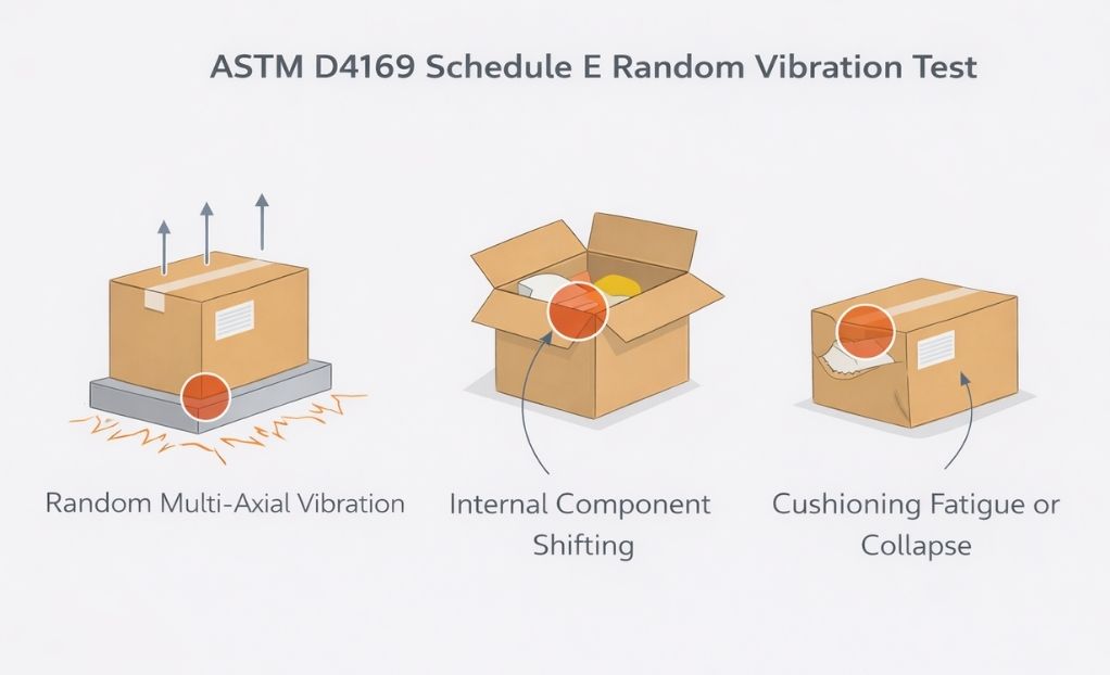 ASTM D4169 Schedule E Random Vibration test diagram