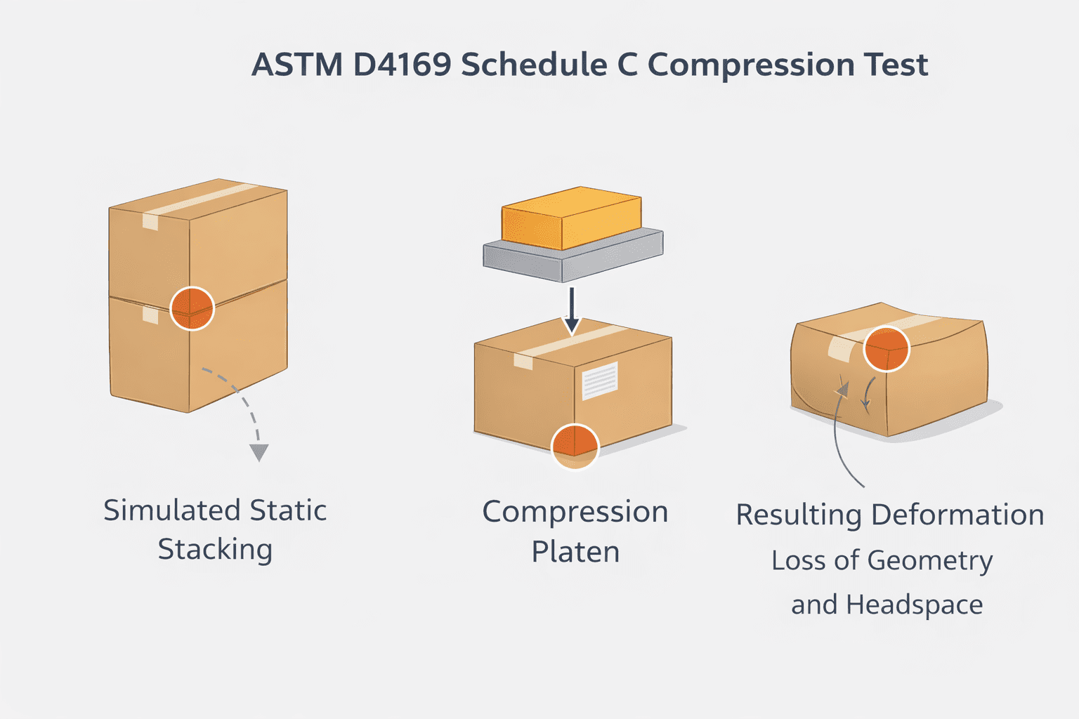 ASTM D4169 Schedule C compression test diagram
