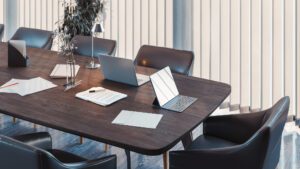 Conference table prepared for regulatory review and quality system discussion